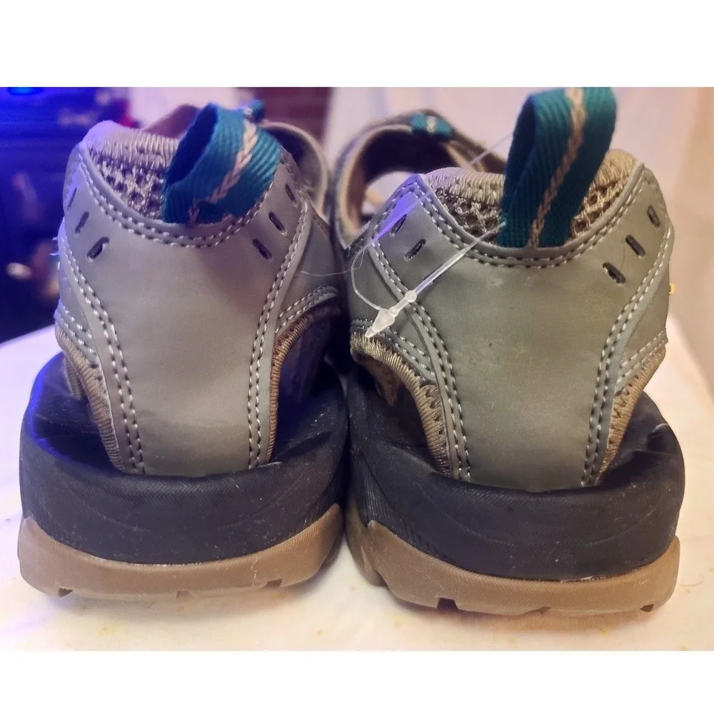 Mens‎ Hiking Sandals Brn/Grn Closed Toe Water Shoes Sport Trail Lug Sole Humtto